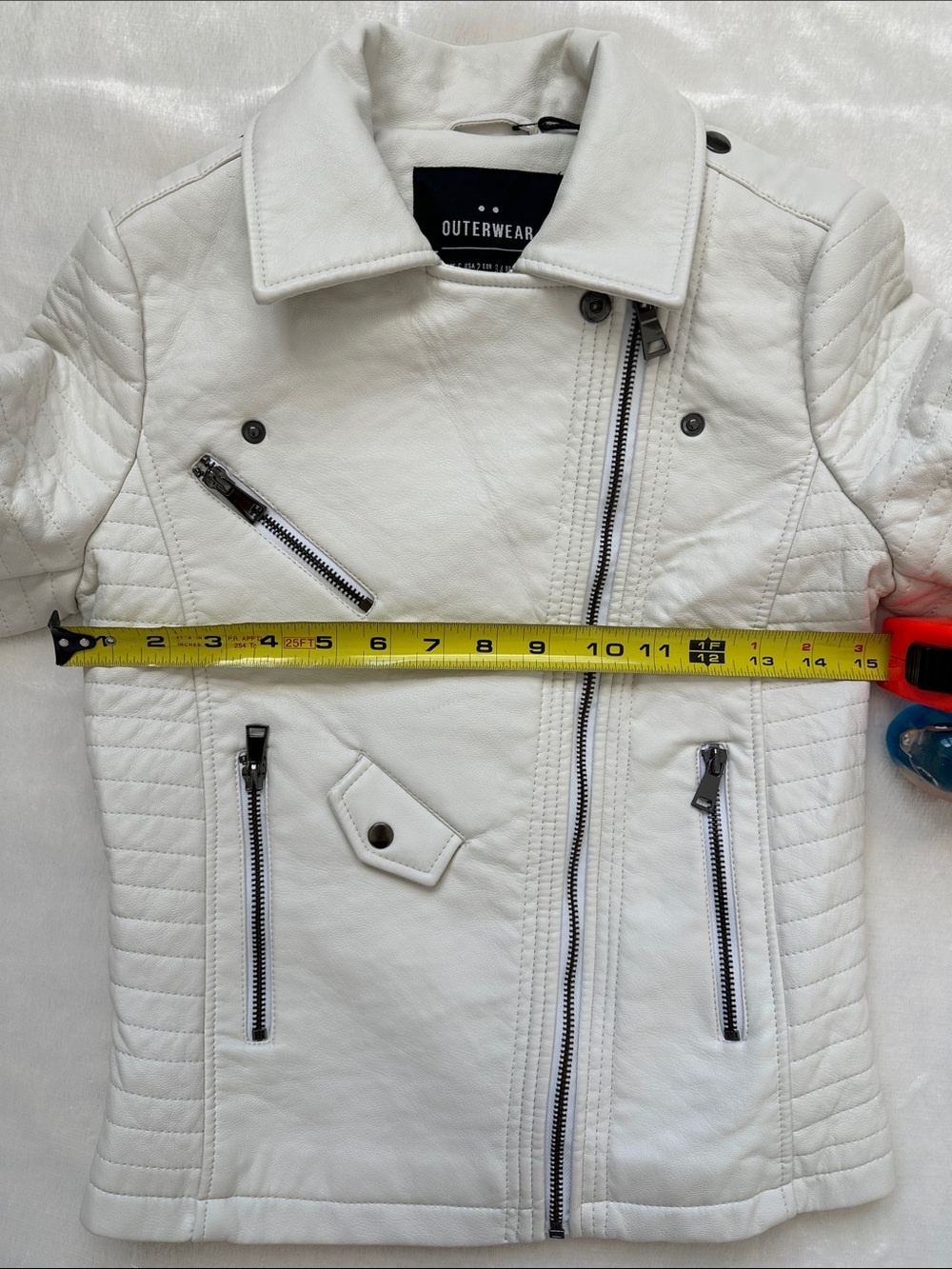 Cotton On "Sydney" Faux Leather PU Biker Moto Jacket White - Size US 2 NWT - Picture 8 of 11